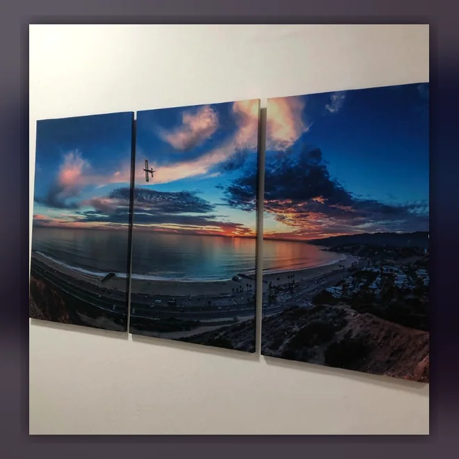 Proyecto real de Creador Gráfico: Paisaje fotográfico impreso en tres paneles.