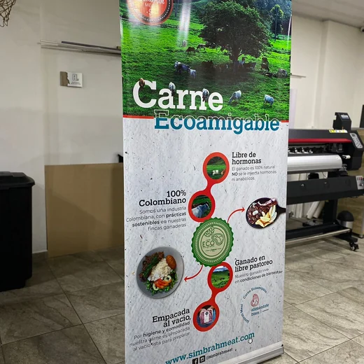 Proyecto real de Creador Gráfico: Roll-up publicitario para producto alimenticio ecoamigable.